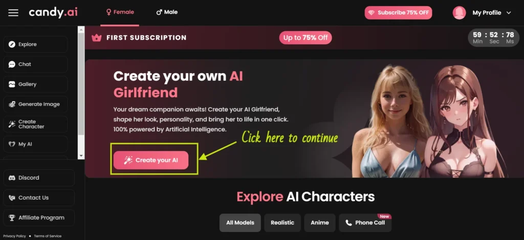 Create your Ai Girlfriend with Candy AI