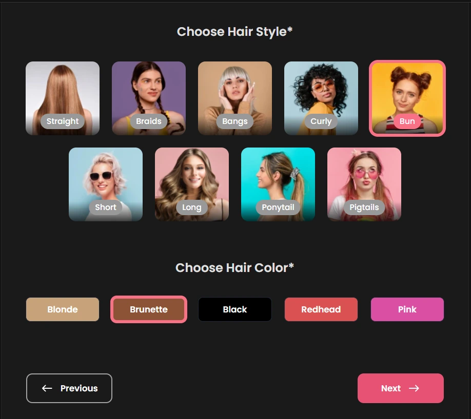 Customize your AI Girlfriend Hair in Candy AI