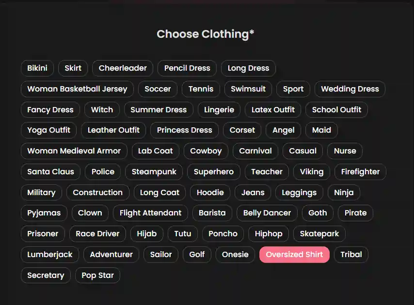 Choosing Cloth for Creating Character of Candy AI